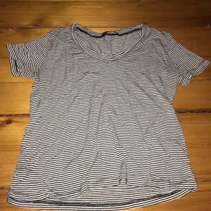 Black and white striped brandy T-shirt